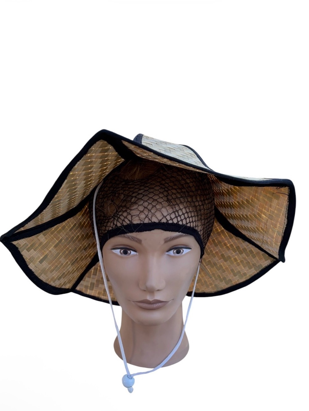 Foldable umbrella woven straw hat unisex